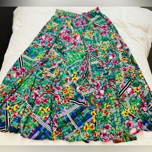 Cupio Full Maxi Skirt Dopamine Dressing Tropical Floral Hibiscus Whimsigoth